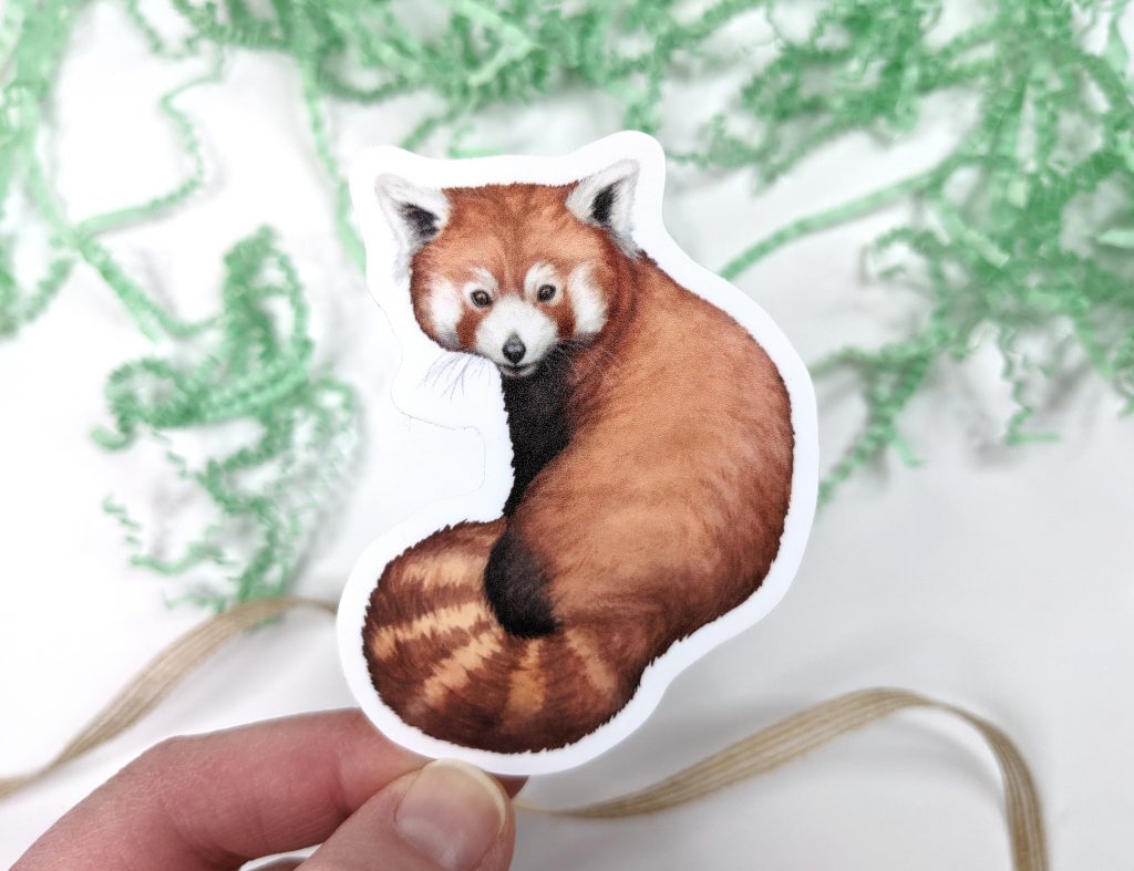 Red Panda Vinyl Waterproof Die Cut Sticker 2.5 x 3 inches – Kristy ...