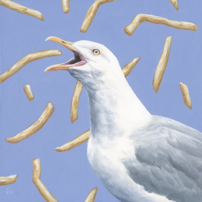 Screaming Seagull 8"x8" Art Print - Image 2