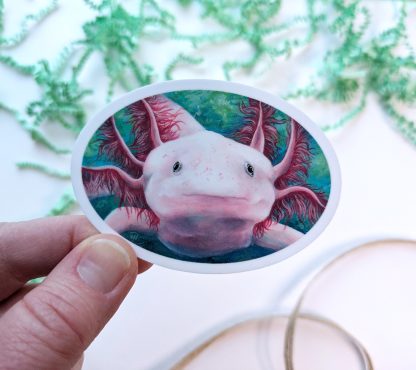 Axolotl 3 inch Square Waterproof Sticker