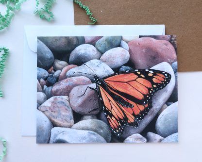 Monarch Butterfly 4.25 x 5.5" Greeting Card- Blank inside, with envelope