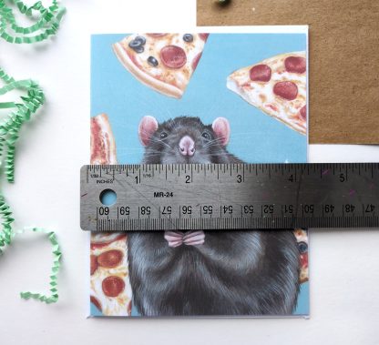 Pizza Rat 4.25 x 5.5" Greeting Card- Blank inside, with envelope - Image 2