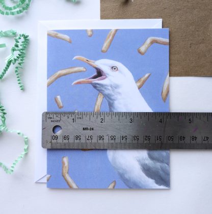 French Fry Seagull 4.25 x 5.5" Greeting Card- Blank inside, with envelope - Image 2